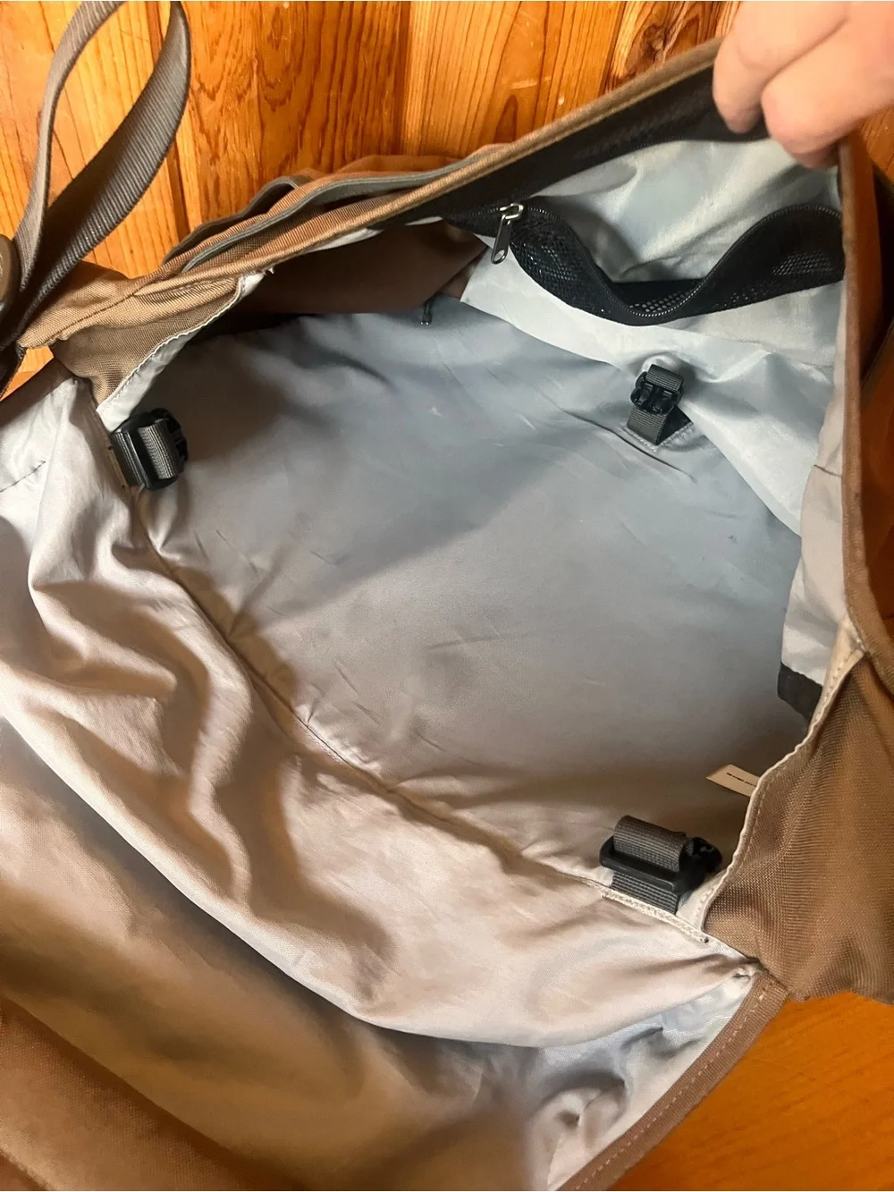Patagonia Brown Messenger Bag with Tan Trim - Men's Shoulder Satchel